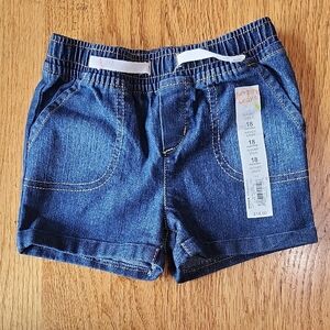 Jumping Beans Blue Denim Jean Shorts pockets 18 months baby infant toddler girl